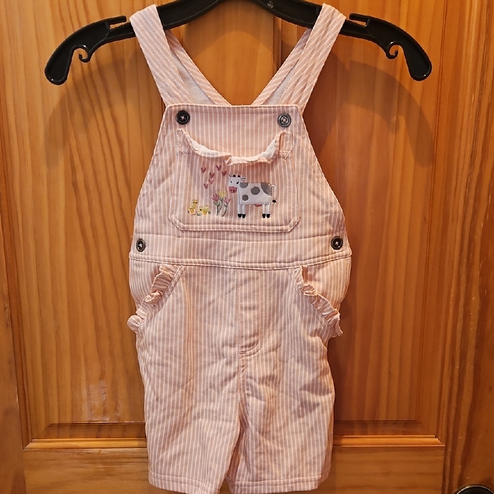Jojn Deere Pink Striped Kids Overalls
